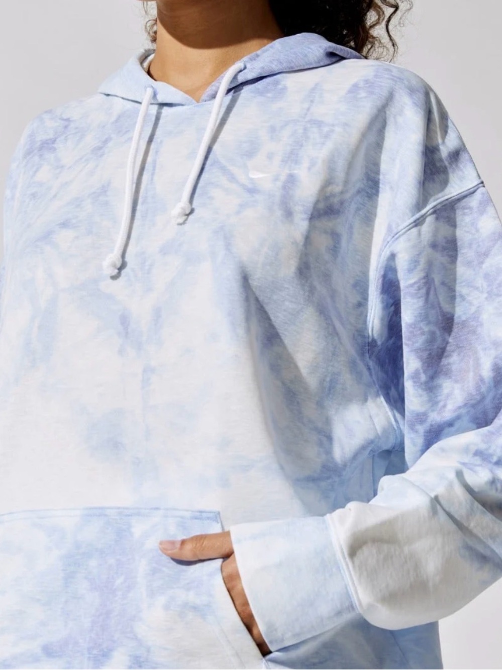 NWT Nike Women's Dri-Fit Icon Clash Hoodie Cloud Blue Tie Dye Size 1X